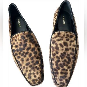 Frame Le Verona Genuine Calf Hair Loafer in‎ Leopard New